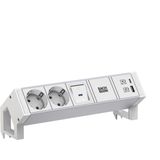 Bachmann - Stekkerdoos - Wit - Aluminium - 2 SCHUKO - 2 USB-Aansluitingen