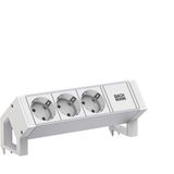 Bachmann - Stekkerdoos DESK2 - Wit - Aluminium - 3 SCHUKO-aansluitingen