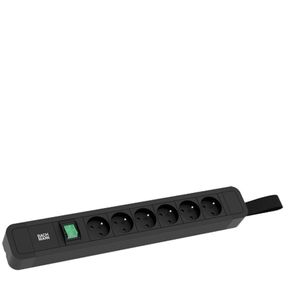 BACH - PRIMO 2 - Stekkerdoos - Zwart - Geanodiseerd Aluminium - 6 UTE-stekkerdozen