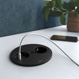 Bachmann - Twist2 - Inbouwcontactdoos - Zwart - Geaard Stopcontact en USB-A/C Oplaadpoort