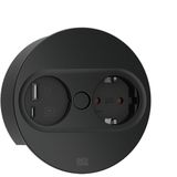 Bachmann - Twist2 - Inbouwcontactdoos - Zwart - Geaard Stopcontact en USB-A/C Oplaadpoort