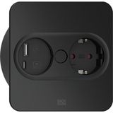 BACHMANN - Twist 2 - Stopcontact - Zwart - Kunststof - Automatische Opening