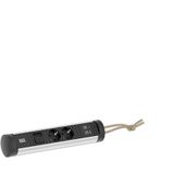 Bachmann - CYCLE Loop - Stekkerdoos - Zwart - Aluminium - 2 Geaarde Stopcontacten