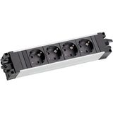 Bachmann stekkerdoos met Wieland GST18® installatiestekker en 4 contacten / zwart/zilver