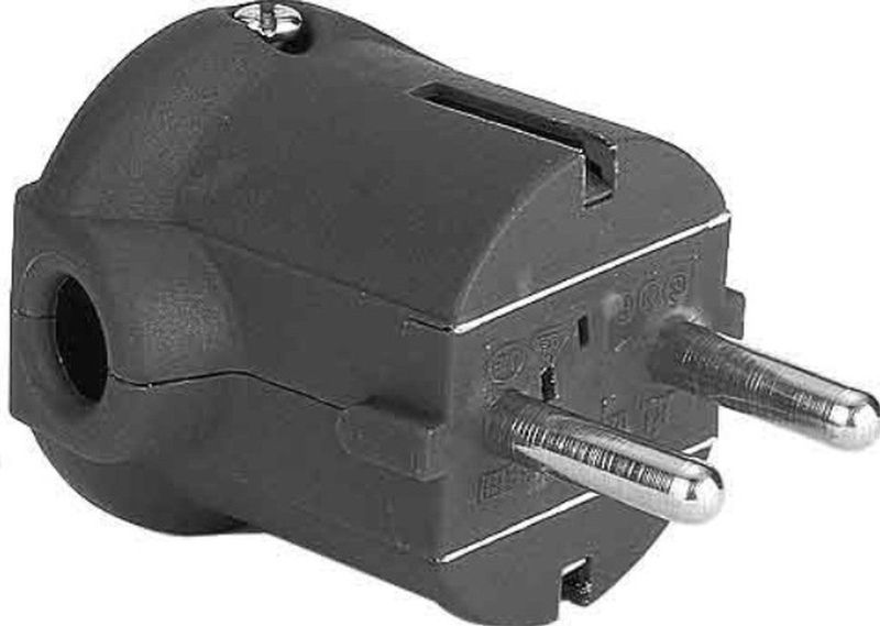 Connector - Haakse - Zwart - Kunststof - 16 A / 250 V
