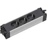 Bachmann stekkerdoos met Wieland GST18® installatiestekker en 3 contacten / zwart/zilver