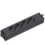 Bachmann stekkerdoos met Wieland GST18® installatiestekker en 4 contacten / zwart