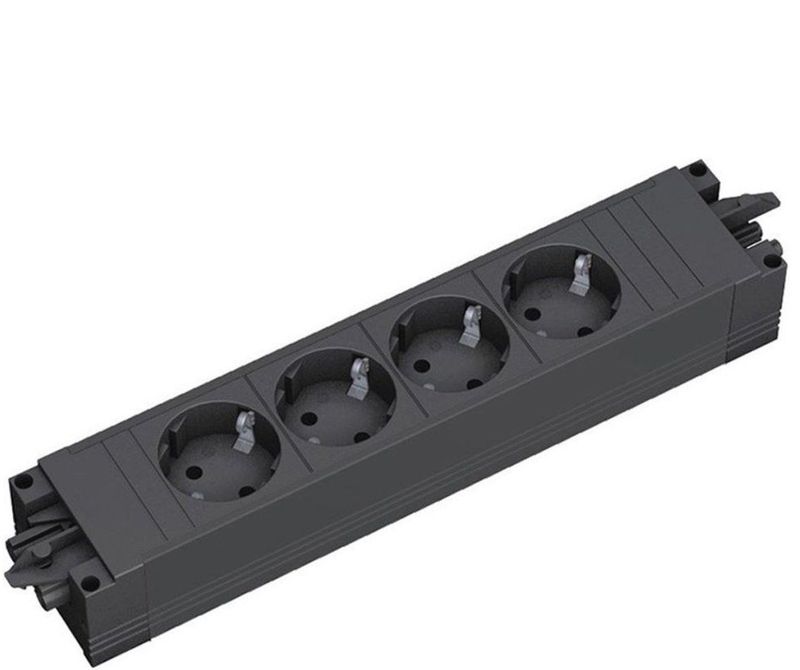 Bachmann stekkerdoos met Wieland GST18® installatiestekker en 4 contacten / zwart