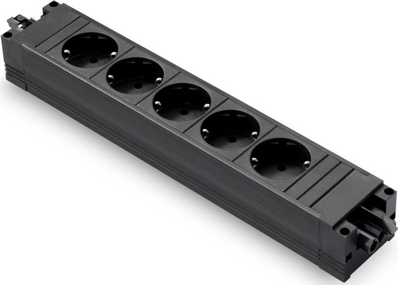 Bachmann stekkerdoos met Wieland GST18® installatiestekker en 5 contacten / zwart