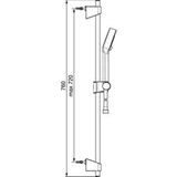 Hansa wandstangenset/doucheset basicjet | + wandstang, montageset, handdouche, slang, schuiver | stang 720 mm, diameter douchekop: Ø 95 mm, 3-straal, doucheslang: 1750 mm