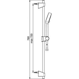 Hansa Hansabasicjet glijstangset compleet met handdouche-3 72cm chroom 44780233