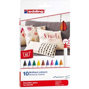 Textilpen edding 4600 Rundspitze 1mm basic VE=10 Farben
