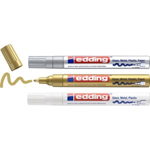 Edding Glanzlack-Marker 750 2-4mm weiß, gold, silber VE=3 Stück