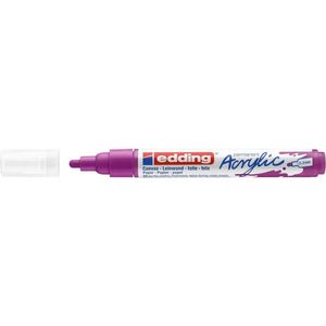 edding 5100 acrylmarker medium - bessenrood (paars) - 1 acrylstift, watervast - medium ronde punt 2-3 mm - acrylverf voor schilderen op canvas, hobbypapier en hout - acrylstiften voor stenen