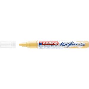 edding 5100 acrylmarker medium - pastel-geel - 1 acrylstift, watervast - medium ronde punt 2-3 mm - acrylverf voor schilderen op canvas, hobbypapier en hout - acrylstiften voor stenen