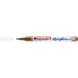 edding 5300 acrylmarker fijn - hazelnoot (bruin) - 1 acrylstift, watervast - fijne ronde punt 1-2 mm - acrylverf voor schilderen op canvas, hobbypapier en hout - acrylstiften voor stenen