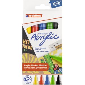 Acrylmarker edding e-5100 m basis assorti | Set a 5 stuk | 8 stuks