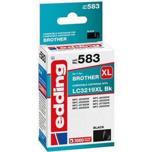 Edding Inktcartridge vervangt Brother LC-3219XLBK Compatibel Zwart Tintenpatrone 18-583