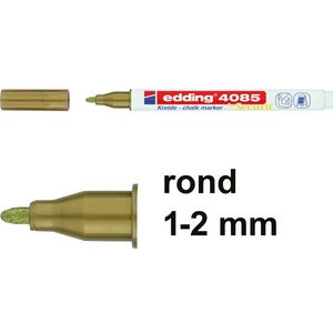 edding 4085 krijtmarker - goud - 1 krijtstift - ronde punt 1-2 mm - dunne krijtstift voor borden, uitwisbaar - voor het schrijven op ruiten, glas, spiegels - bordstift met dekkende kleuren