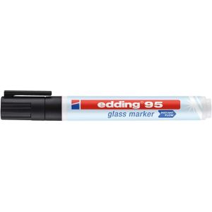 Edding 95 - Zwart - Glasmarker - Raamstift - Zwarte Stift Glazen Oppervlakken - Ronde Punt - 1,5-3mm - 1 Stuk