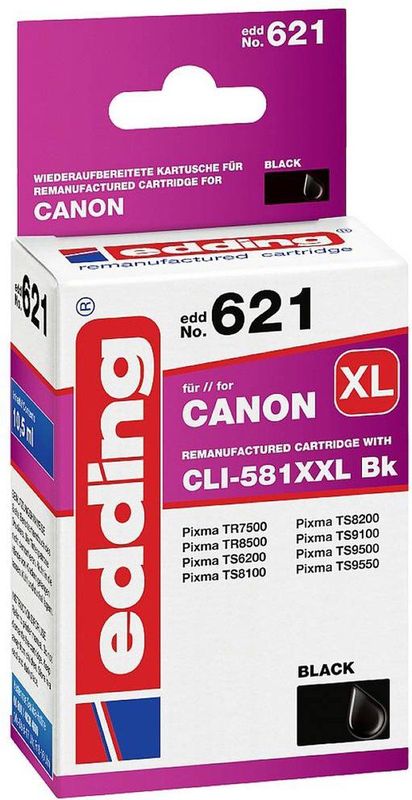 Edding Inktcartridge vervangt Canon CLI-581BK XXL Compatibel Foto zwart EDD-621 18-621