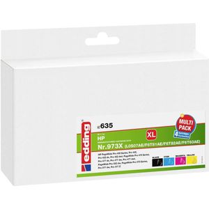 Edding Inktcartridge vervangt HP 973X, L0S07, F6T81, F6T82, F6T83 Compatibel Zwart, cyaan, magenta, geel EDD-635 18-635