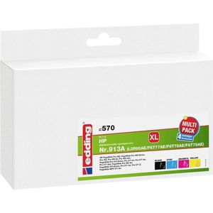 Edding - Inkt Combi Pack - Cyaan, Magenta, Geel, Zwart - Voor HP 913A