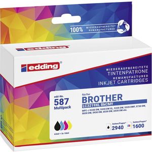 Edding - Inktcartridge - Compatibel Combipack - Zwart, Cyaan, Magenta, Geel