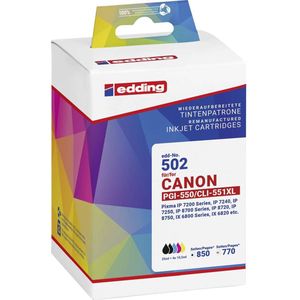 Edding - EDD-502 - Inktcartridges - Zwart, Cyaan, Magenta, Geel