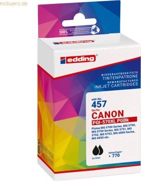 Edding - Inktcartridge - Compatibel - Zwart - Twin Pack