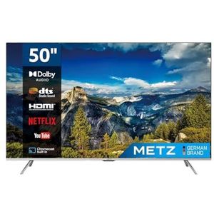 Metz MUC7000Y 50 inch Smart TV 4K UHD Android 10 Google Assistant DVB-C/T2/S2 Audio 2, 10 W kleur grijs zilver