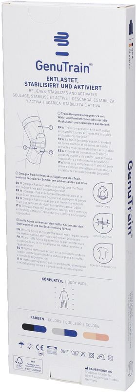 Bauerfeind GenuTrain Kniebrace - 3 - Universeel - Beige