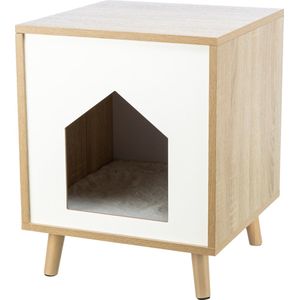 Trixie - Kattenmand - Huis Isa - Houtlook - Lichtbruin/Wit - 40X40X50 cm