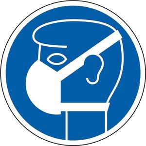 Mondmasker verplicht bord - kunststof 200 mm