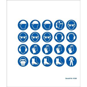 Mini gebodsstickers, 20 per kaart, 20 mm