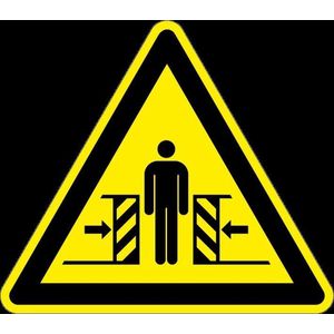 Waarschuwingsbord klemgevaar - kunststof - W019 200 mm