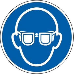 Oogbescherming verplicht sticker - ISO 7010 - M004 200 mm