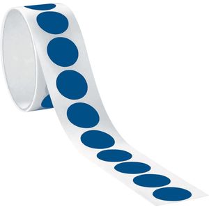 Ronde blauwe markeringsstickers - zelfklevende folie - 100 stuks op rol Ø 50 mm