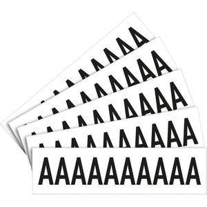 Letter stickers alfabet met laminaat - 5 x 10 stuks - zwart wit teksthoogte 60 mm Letter Z