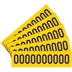 Letter stickers alfabet met laminaat - 5 x 10 stuks - geel zwart Letter O teksthoogte 40 mm