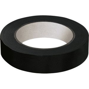 Markeringstape voor tijdelijk gebruik - PVC folie - 6 x 66 meter breedte 25 mm Zwart