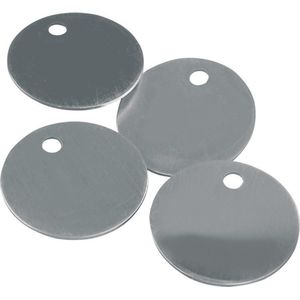 Blanco nummerplaatjes - aluminium - 100 stuks Ø 30 mm
