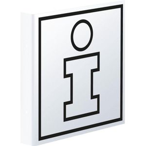 Haaks informatiepunt bord, 150 x 150 mm - kunststof