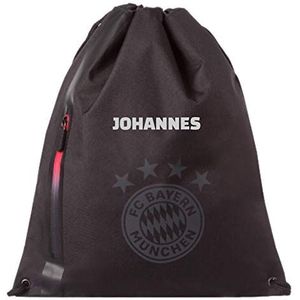 Gymtas met naam | Motief FC Bayern München in zwart incl. naamopdruk | gepersonaliseerde schoenenzak met logo-opdruk om aan te trekken