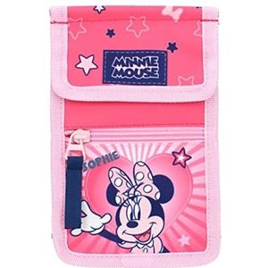 Borsttas met naam | motief Minnie Mouse in roze | personaliseren en bedrukken | schouderportemonnee om te hangen voor meisjes