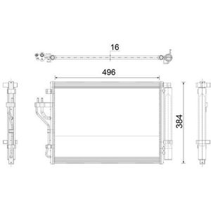 Condensor, Airconditioning Hyundai, Kia Mahle Ac 43 000p