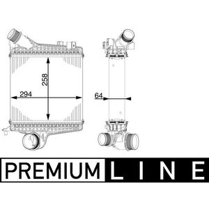 Intercooler, Inlaatluchtkoeler Audi, Volkswagen Mahle Ci 221 000p