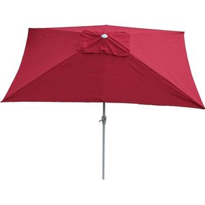 Parasol N23, tuinparasol, 2x3m rechthoekig kantelbaar, polyester/aluminium 4,5kg UV-bescherming 50+ ~ bordeaux