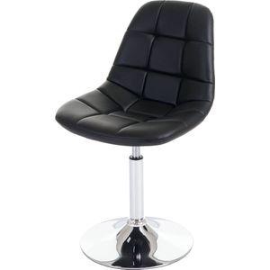 Set van 2 eetkamerstoelen MCW-A60, draaistoel, chroom ~ kunstleer zwart