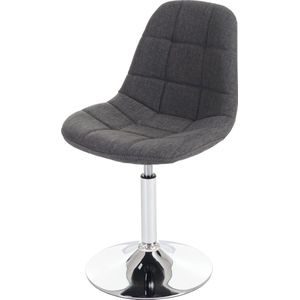 Set van 2 eetkamerstoelen MCW-A60, draaistoel, chroom ~ textiel lichtgrijs